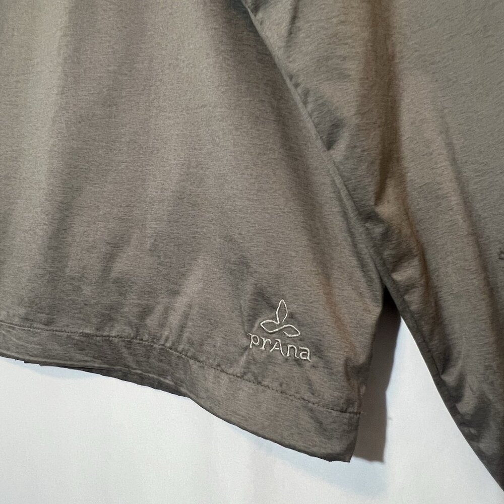 Prana Jacket Hoodie Mens Lightweight Rain Outdoors Size Large Full Zipper Gray - Picture 10 of 12